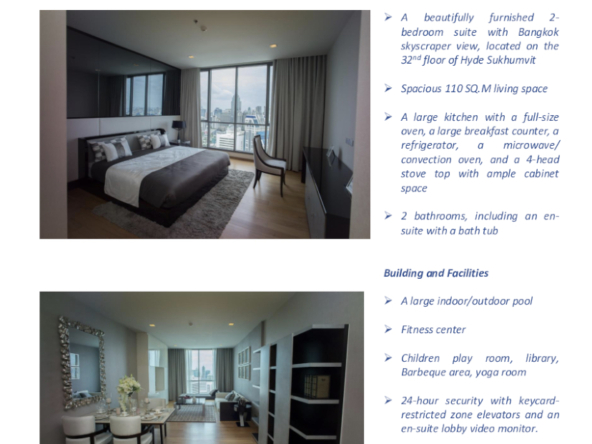 51.HYDE Sukhumvit 13 - 2BR2BA - 110 sqm - Fl.32 - 85K_015